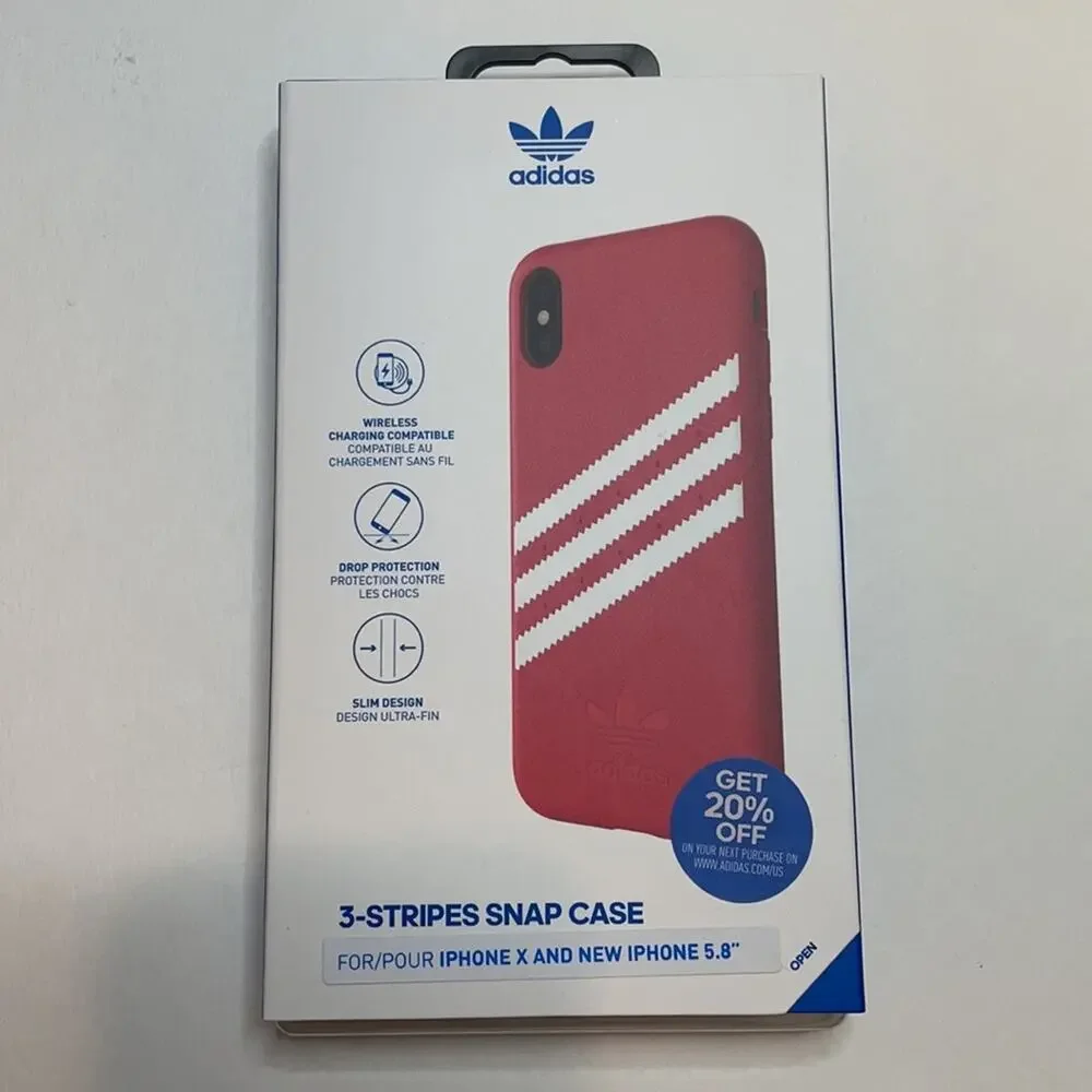 NWT adidas red striped iPhone X XS phone case